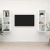 Image de Meubles Tv Muraux 2 Pcs Blanc Bois D'ingénierie Vidaxl