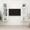 Image de Meubles Tv Muraux 2 Pcs Blanc Bois D'ingénierie Vidaxl