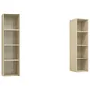 Image de Meubles Tv Muraux 2 Pcs Chêne Sonoma Bois D'ingénierie Vidaxl