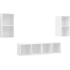 Image de Meubles Tv Muraux 4 Pcs Blanc Bois D'ingénierie Vidaxl
