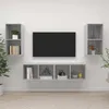 Image de Meubles Tv Muraux 4 Pcs Gris Béton Bois D'ingénierie Vidaxl