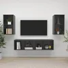 Image de vidaXL Meubles TV muraux 4 pcs Gris brillant Aggloméré