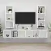 Image de Meubles Tv Muraux 4 Pcs Blanc Bois D'ingénierie Vidaxl
