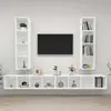Image de Meubles Tv Muraux 4 Pcs Blanc Bois D'ingénierie Vidaxl
