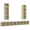 Image de Meubles Tv Muraux 4 Pcs Chêne Sonoma Bois D'ingénierie Vidaxl