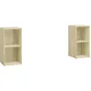 Image de Meubles Tv 2 Pcs Chêne Sonoma 72x35x36,5 Cm Bois D'ingénierie Vidaxl