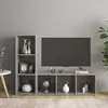 Image de Meubles Tv 2 Pcs Gris Béton 107x35x37 Cm Bois D'ingénierie Vidaxl