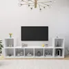 Image de vidaXL Meubles TV 4 pcs Blanc 72x35x365 cm Aggloméré