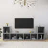 Image de vidaXL Meubles TV 4 pcs Gris béton 72x35x365 cm Aggloméré