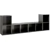 Image de Meubles Tv 4 Pcs Gris Brillant 72x35x36,5 Cm Bois D'ingénierie Vidaxl