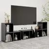 Image de vidaXL Ensemble de meubles TV 6 pcs Gris brillant Aggloméré