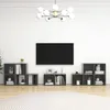 Image de vidaXL Ensemble de meubles TV 8 pcs Gris brillant Aggloméré