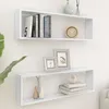 Image de vidaXL Étagères cube murales 2 pcs Blanc 100x15x30 cm Aggloméré