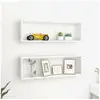 Image de Étagères cube murales 2 pcs blanc 80x15x26,5 cm aggloméré