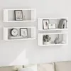 Image de Étagères Murales Cube 4 Pcs Blanc 60x15x23 Cm Bois D’ingénierie Vidaxl
