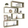 Image de Étagères cube murales 4 pcs chêne sonoma 60x15x23 cm aggloméré