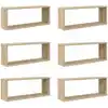 Image de Étagères Murales Cube 6 Pcs Chêne Sonoma Bois D’ingénierie Vidaxl