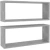 Image de Étagères Murales Cube 2 Pcs Gris Béton Bois D’ingénierie Vidaxl