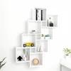 Image de vidaXL Étagère murale cube Blanc 90x15x119 cm Bois d’ingénierie 807178