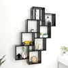 Image de vidaXL Étagère murale cube Noir 90x15x119 cm Bois d’ingénierie 807179