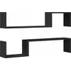 Image de Étagères Murales 2 Pcs Noir 100x15x20 Cm Bois D'ingénierie Vidaxl