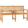 Image de Banc De Jardin 3 Places Avec Table 150 Cm Bois De Teck Massif Vidaxl