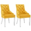 Image de Chaises À Manger Lot De 2 Jaune Velours Vidaxl