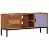 Image de Meuble Tv Marron Miel Et Gris 110x30x50 Cm Bois Massif D'acacia Vidaxl