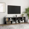 Image de Meuble Tv Gris Brillant 149x30x52 Cm Bois D'ingénierie Vidaxl