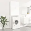 Image de vidaXL Armoire pour lave-linge Blanc 64x255x190 cm Bois d’ingénierie Meuble pour buanderie avec 2 portes et 3 808413