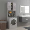 Image de vidaXL Meuble pour machine à laver Gris béton 64x255x190 cm 808426