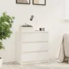 Image de Table De Chevet Blanc 60x36x64 Cm Bois De Pin Massif Vidaxl