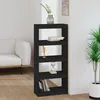 Image de Bibliothèque - Pin - Noir - 4 étagères - 60x30x1355 cm - Meuble de salon