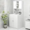Image de vidaXL Meuble pour machine à laver Blanc 705x255x90 cm 808386