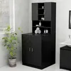 Image de vidaXL Meuble pour machine à laver Noir 705x255x90 cm 808387