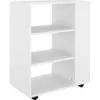 Image de Armoire À Roulettes Blanc 60x35x75 Cm Bois D’ingénierie Vidaxl