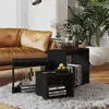 Image de Tables Gigognes 3 Pcs Noir Aggloméré Vidaxl