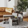 Image de Tables Gigognes 3 Pcs Gris Béton Aggloméré Vidaxl