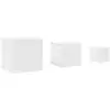 Image de Vidaxl tables d'appoint 3 pièces en bois d'ingénierie blanc
