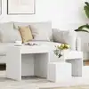 Image de Tables Gigognes 3 Pcs Blanc Aggloméré Vidaxl