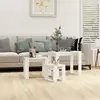 Image de Tables Gigognes 3 Pcs Blanc Brillant Bois D'ingénierie Vidaxl