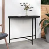 Image de Table De Jardin Noir 100x50x75 Cm Résine Tressée Vidaxl