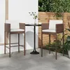 Image de Tabourets De Bar Lot De 2 Avec Coussins Marron Résine Tressée Vidaxl