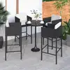 Image de Tabourets De Bar Lot De 4 Avec Coussins Noir Résine Tressée Vidaxl