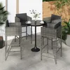 Image de Tabourets De Bar Lot De 4 Avec Coussins Gris Résine Tressée Vidaxl