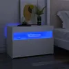 Image de Table De Chevet Avec Lumières Led Blanc 60x35x40 Cm Vidaxl