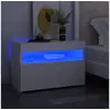 Image de Vidaxl table de chevet avec lumières led blanc 60x35x40 cm aggloméré