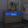 Image de Tables De Chevet À Led 2 Pcs Chêne Sonoma 60x35x40 Cm Vidaxl