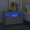 Image de Table De Chevet Avec Lumières Led Gris Béton 60x35x40 Cm Vidaxl