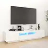 Image de Meuble Tv Avec Lumières Led Blanc 180x35x40 Cm Vidaxl